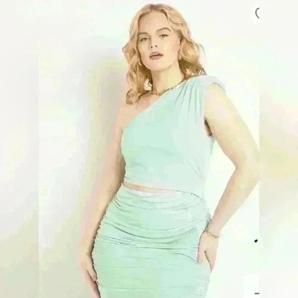 Eloquii One Shoulder Ruched Dress size 20 - Picture 2 of 7